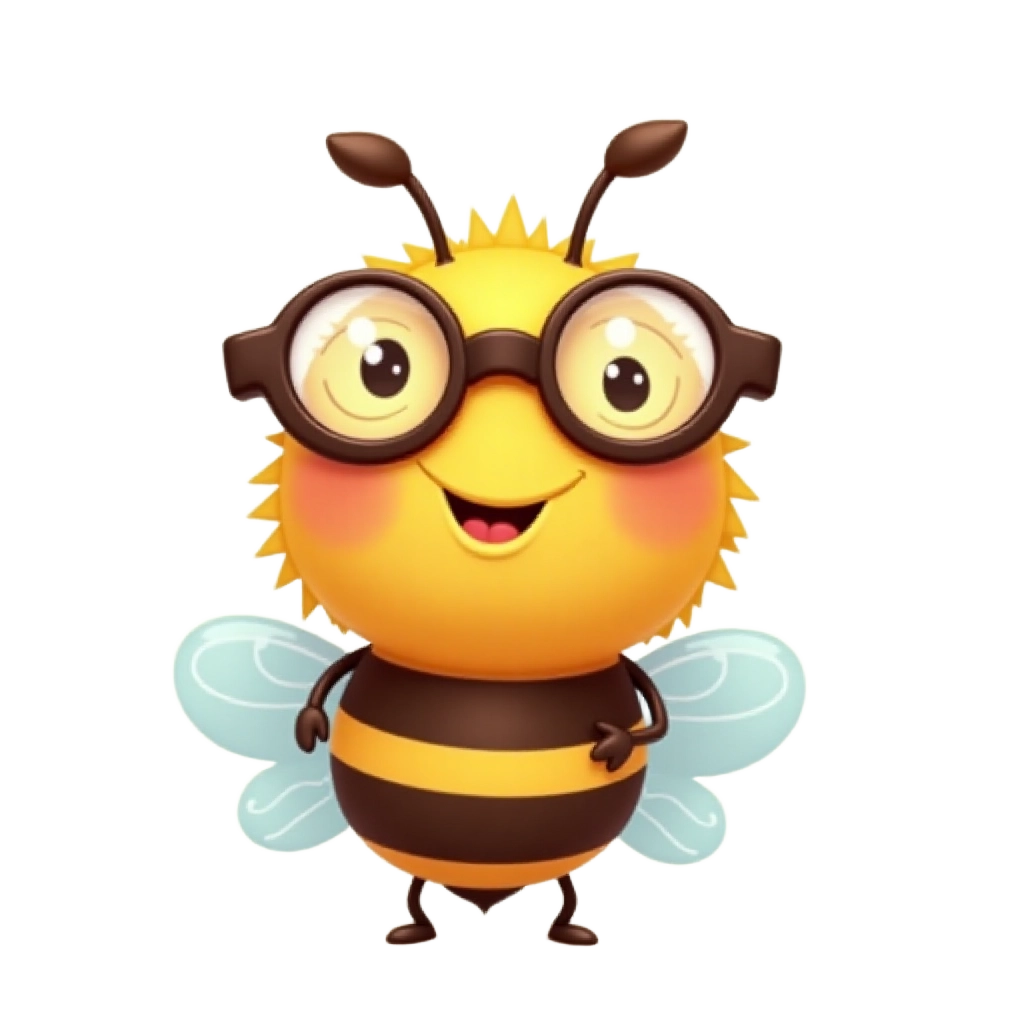 Cute Bee with Glasses